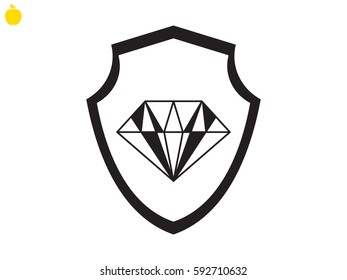 Diamond, Shield, insurance, icon, vector illustration eps10