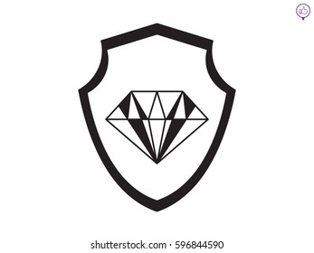 Diamond, Shield, insurance, icon, vector illustration eps10