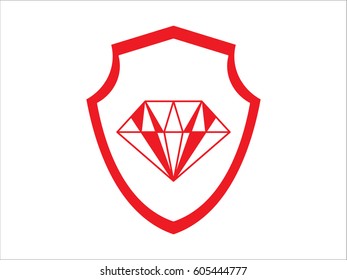 Diamond, Shield, insurance, icon, vector illustration eps10