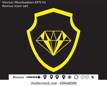 Diamond, Shield, insurance, icon, vector illustration eps10
