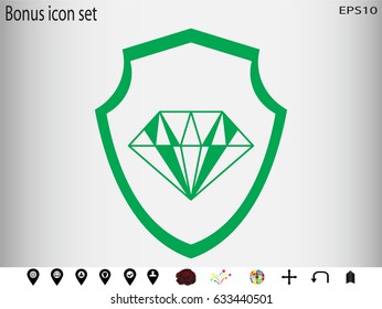 Diamond, Shield, insurance, icon, vector illustration eps10
