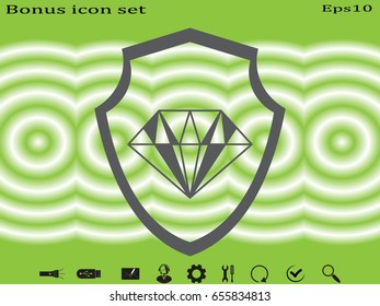 Diamond, Shield, insurance, icon, vector illustration eps10