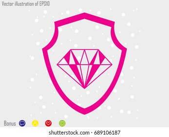 Diamond, Shield, insurance, icon, vector illustration eps10