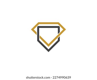 Diamond Shield Logo Concept sign icon symbol Element Design. Protection, Guardian, Jewellery, Gem, Jewelry Logotype. Vector illustration template