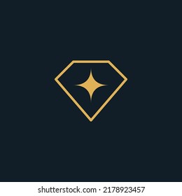 Diamond Shine Bright Line Logo Design Vector Template