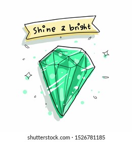 diamond shine doodle white background