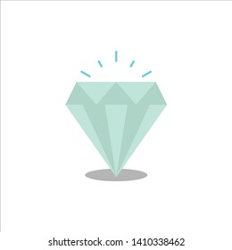 Diamond, Shine, Expensive, Stone  Flat Color Icon. Vector icon banner Template
