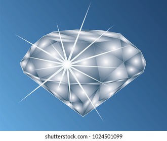 Diamond shine on a blue background