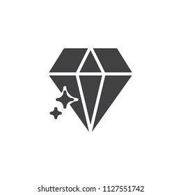 Diamond shine vector icon. filled flat sign for mobile concept and web design. Precious diamond gemstone jewelry simple solid icon. Jewellery symbol, logo illustration. Pixel perfect vector graphics