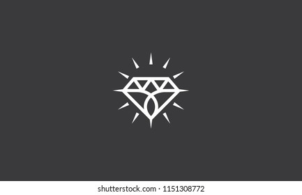 Diamond Shining Jewelry Logo Vector Icon