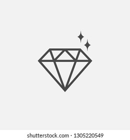 Diamond shining line icon