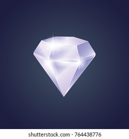 diamond shining on blue background