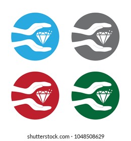 Diamond shiny badge set.Vector illustration
