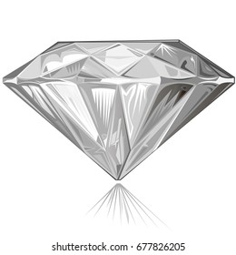 Diamond Side View Isolated On White Stock Vector (Royalty Free ...