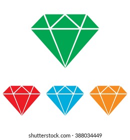 Diamond sign. Colorfull set