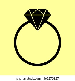 Diamond sign. Flat style icon vector illustration.