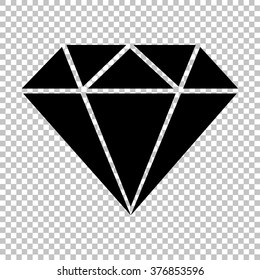 Diamond sign. Flat style icon on transparent background
