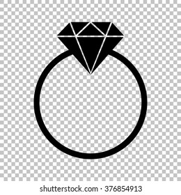 Diamond sign. Flat style icon on transparent background