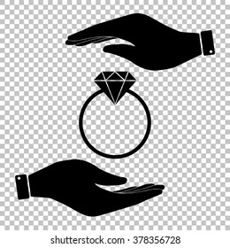 Diamond sign. Flat style icon vector illustration.