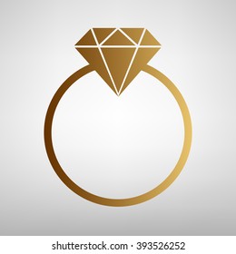 Diamond sign. Flat style icon