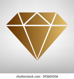 Diamond sign. Flat style icon