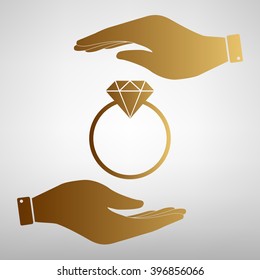 Diamond sign Golden Effect.