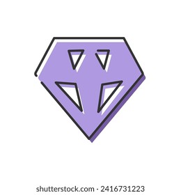 Diamantzeichen-Symbol. Kristallvektor