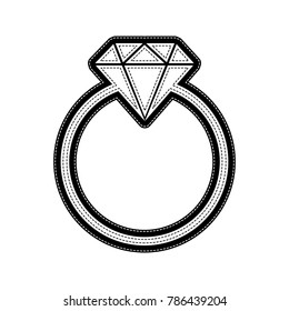 Diamond sign illustration. Vector. Flat style black icon on white.