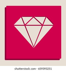 Diamond sign illustration. Vector. Grayscale version of Popart-style icon.