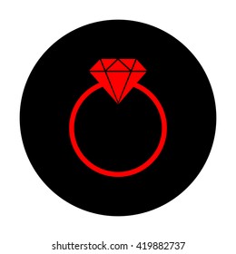 Diamond sign. Red vector icon