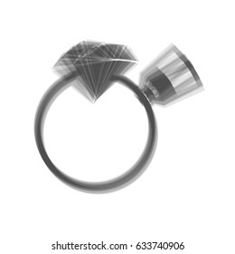 Diamond sign with tag. Vector. Gray icon shaked at white background.
