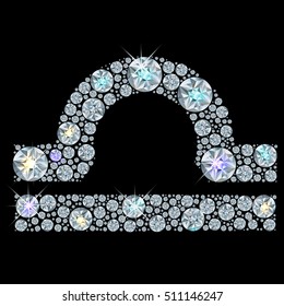Diamond sign of the zodiac Libra. Vector Illustration. EPS10