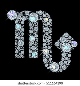 Diamond sign of the zodiac Scorpio. Vector Illustration. EPS10