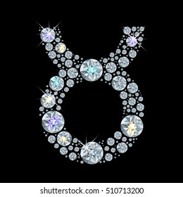 Diamond sign of the zodiac Taurus. Vector Illustration. EPS10