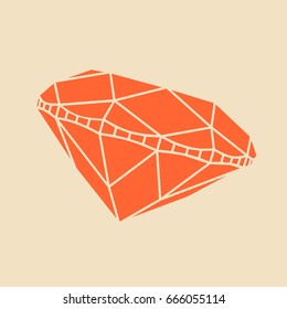 Diamond simple illustration. Side views. Jewelry shop sign