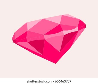 Diamond simple illustration. Side views. Jewelry shop sign