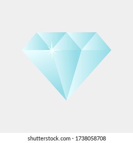 Diamond in simple modern flat  style vector design for your design work, presentation, website.