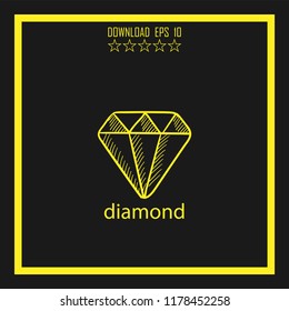 diamond  sketch vector icon