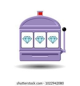 Diamond slot machine icon vector illustration
