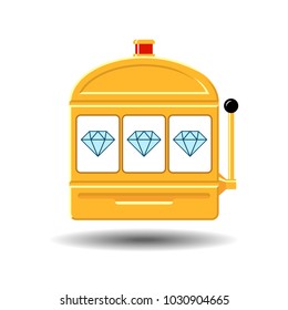 Diamond slot machine icon vector illustration