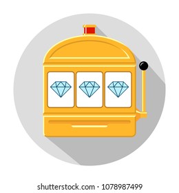 Diamond slot machine icon vector illustration