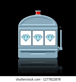 Diamond slot machine icon vector illustration