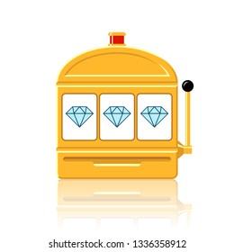Diamond slot machine icon vector illustration
