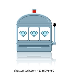 Diamond slot machine icon vector illustration