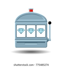 Diamond slot machine icon vector illustration