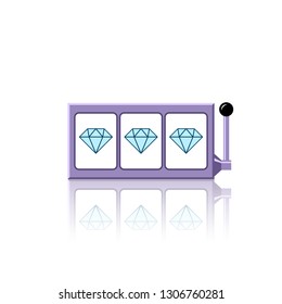Diamond slot reels icon vector illustration