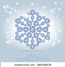 Diamantenschneeflockkarte, Vektorgrafik