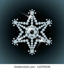 Diamond snowflake , vector illustration