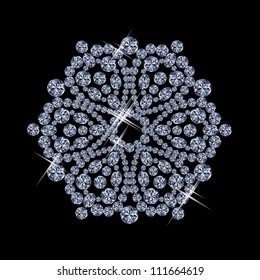 Diamond snowflake. vector illustration