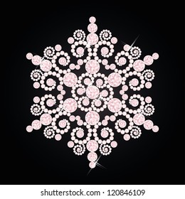 Diamond snowflake, vector illustration